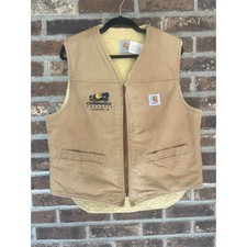 VTG 90s Carhartt 6SV Sherpa Lined Duck Canvas Work Vest Size Large USA Made