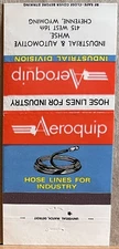 Industrial & Automotive Warehouse Cheyenne WY Wyoming Aeroquip Matchbook Cover