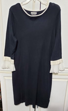 ALLISON BRITTNEY Women's Size Large Sweater Dress Ruffle 3/4 Sleeve K-9