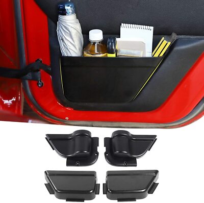 4Pcs Front Rear Door Side Storage Pockets Organizer Box For Jeep Wrangler JK JKU