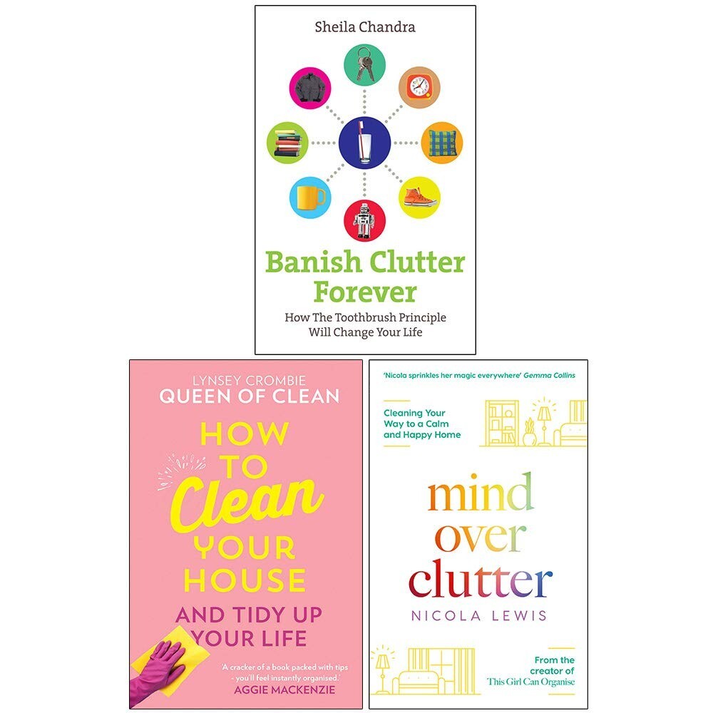 Banish Clutter Forever, How To Clean Your House, Mind Over Clutter 3 Books Set