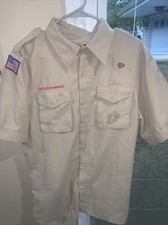 Vented Microfiber Poly Boy Scout BSA UNIFORM SHIRT Mens Medium Short Sleeve L44