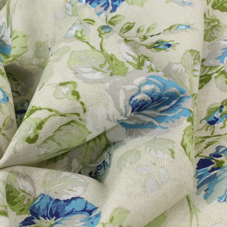 Stoff Meterware Rosen Blau Mischgewebe 280 cm Tischdecke Vorhang Kissen Deko - Bild 2 von 4