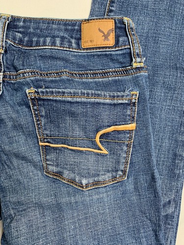 American Eagle Outfitters Womens Skinny Super Stretch Medium Wash Measure 27x28 - Picture 6 of 12