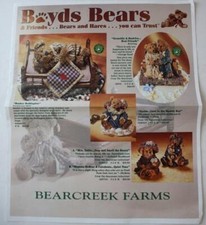 Boyd's Bear Fall 1999 Bearcreek Farms Bryant Indiana Color Bi Fold Catalog RARE
