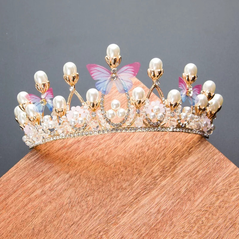 Girls or adult Butterfly Tiara Crown Princess Queen Pink  display picture 1