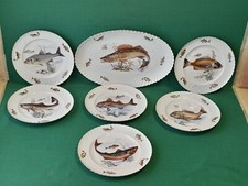 SERVIZIO PIATTI X 6 DA PESCE 7 PEZZI PORCELLANA ROYAL TETTAU BAVARIA. BA89