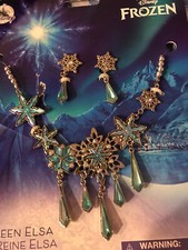 ELSA DAZZLING JEWELED SNOWFLAKES NECKLACE And Earrings Set
