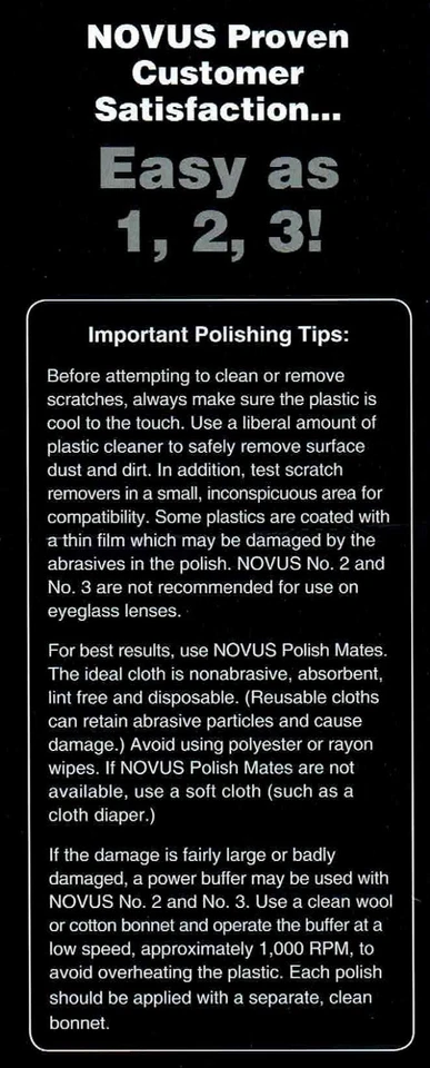 Novus 1,2,3 Plastic Polish System, 3x 2oz, Plastic Polish - Image 3 of 4