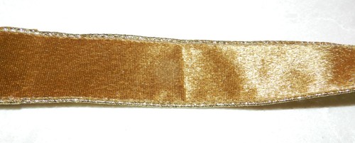 Gorgeous Double-Sided Gold Velvet Wired Ribbon w/Rope Edge - 1.5" x 10 yards - 第 2/5 張圖片