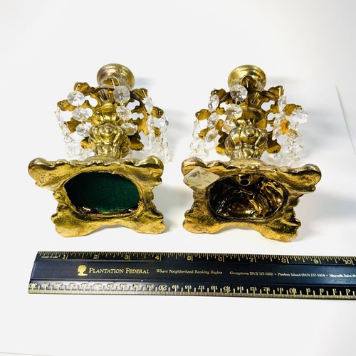 Vintage Paar Kerzenständer Hollywood Regency Messing Metall - Bild 7 von 8