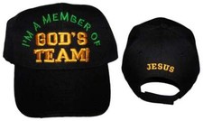 Gods Team Christian Embroidered Baseball Caps Hats- FREE USA Shipping CCAP331B 