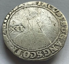 1606-7 James I (1st) Silver Hammered shilling, mm Escallop Tower Mint