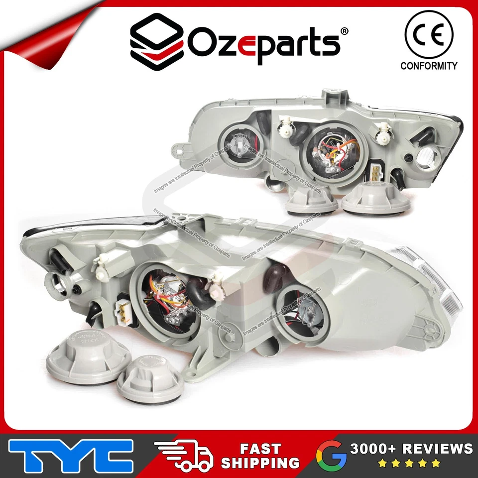 Pair LH+RH Head Light Head Lamp Black Fits Holden VY Commodore SS SV8 2002~2004 - Image 2 of 4