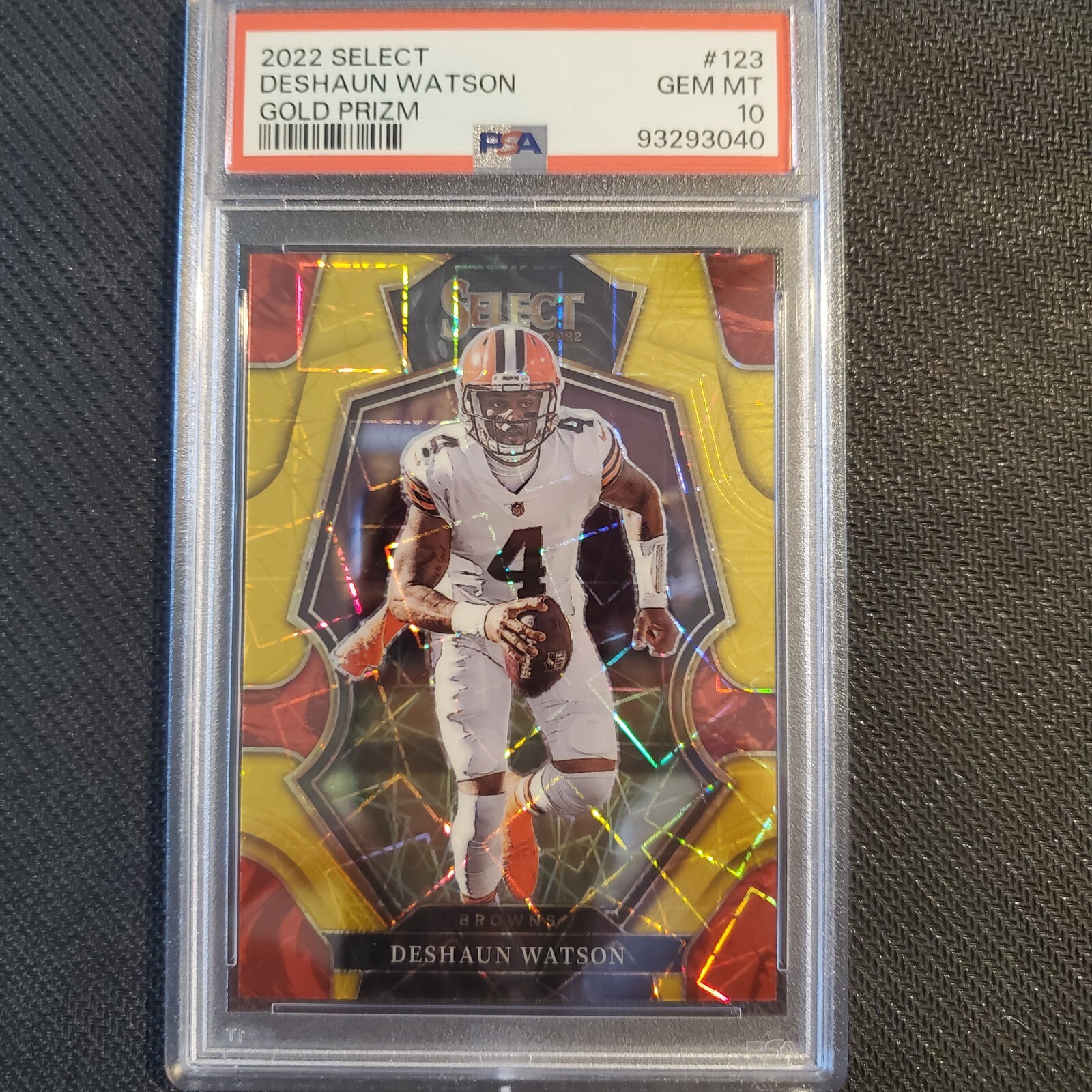 2022 Panini Select Premier Level Gold Prizm /10 DeShaun Watson PSA 10 🔥