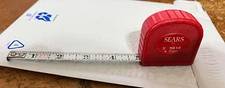 VINTAGE SEARS 3916 MEASURING TAPE - RED - 6' STEEL TAPE - USA