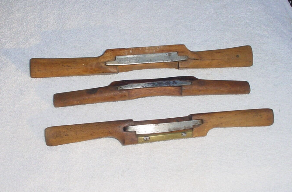 Antique Spokeshave Draw Knife Set of 3 from 1800's Wood working/shaving
