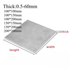 Titanium Ti Gr.2 ASTM B265 Thin Plate Sheet Foil 0.5 x 100 x 100 mmm