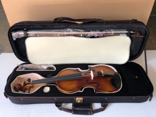 2023 New Violin Flamed Maple Stradi Model 4/4 with Case Bow Free Air Express - Afbeelding 1 van 6