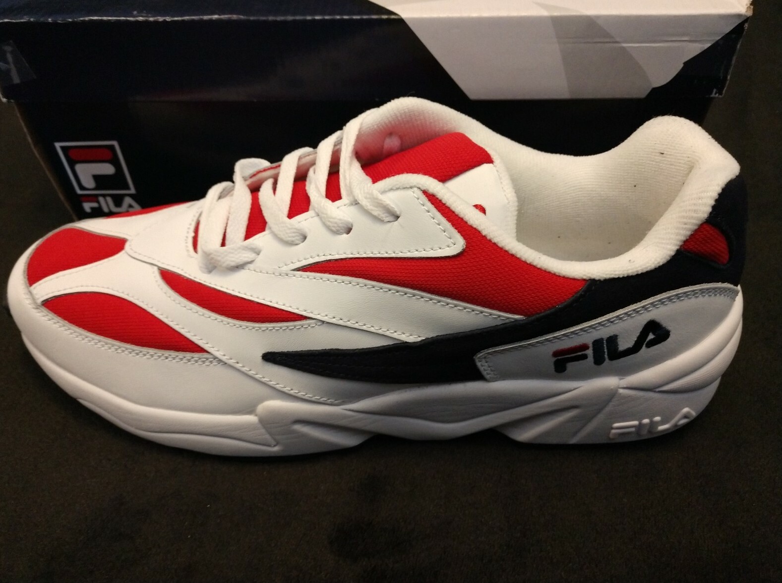 white sneakers with green and red stripe