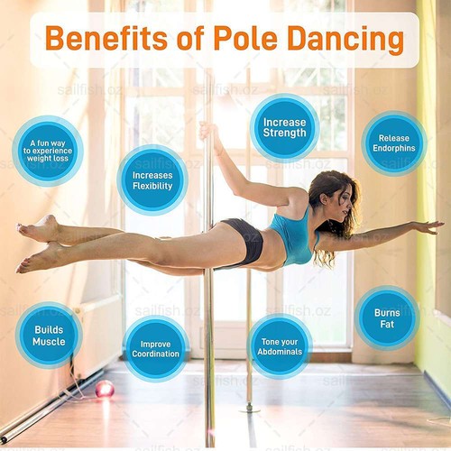 45mm Portable Dancing Pole Exercise Home GYM Dance Static Stripper Spinning Pole - Picture 10 of 11