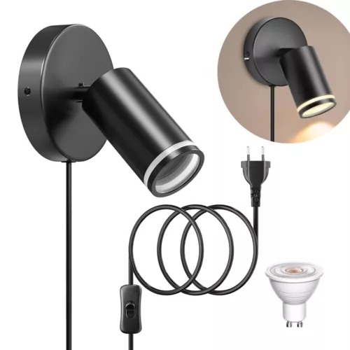 Wandleuchte Leselampe Wandspot Bettleuchte Wandlampe mit Schalter Strahler - Bild 16 von 18