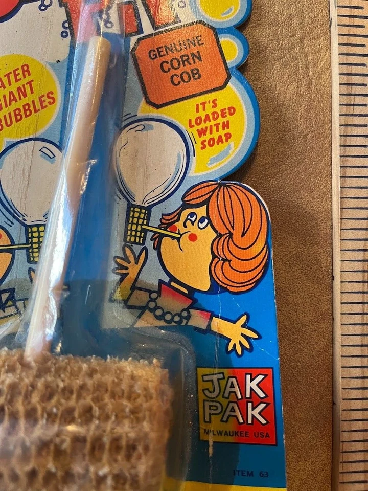 Pipa de mazorca de maíz soplando burbujas mágicas Jak Pak de colección en embalaje original Foto 3 de 4