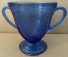 Vintage HAZEL ATLAS Royal Lace Cobalt Blue Depression Glass Sugar Bowl