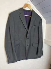 M&S Sartorial Size 42 Jacket, 100% Wool Grey Checked Blazer Alfred Brown