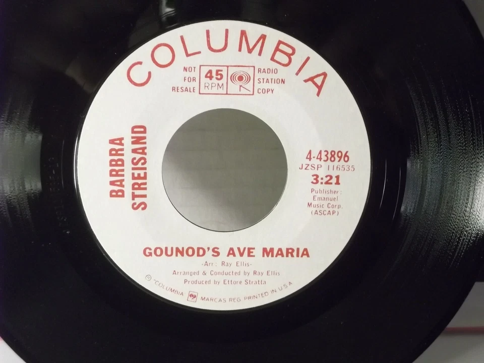 Barbra Streisand,Col. 43896,"Silent Night"US,7"45 w P/S,`1967 PROMO,Xmas,Mint- - Image 3 of 3