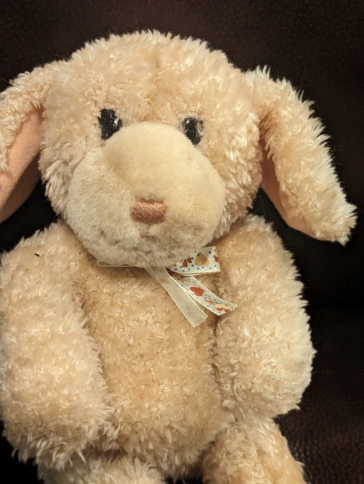 Baby Gund мягкая плюшевая овца ягненок персиковый розовый крем сердца бант Baby милый - Изображение 3 из 4