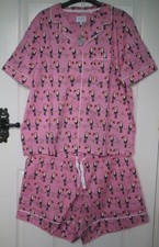 BNWT - £35 - Next Scion Terry Toucan Pyjamas / Short Set 100% Cotton Pink UK 16