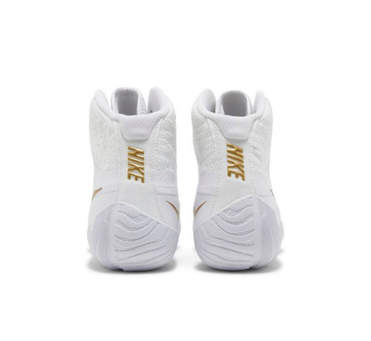 nike white and gold wrestling shoes