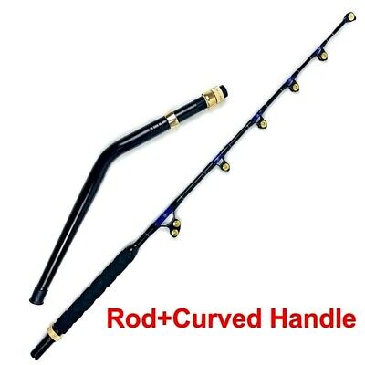 Big Game Trolling Boat Fishing Rod Pole Bent Butt Combo Saltwater
