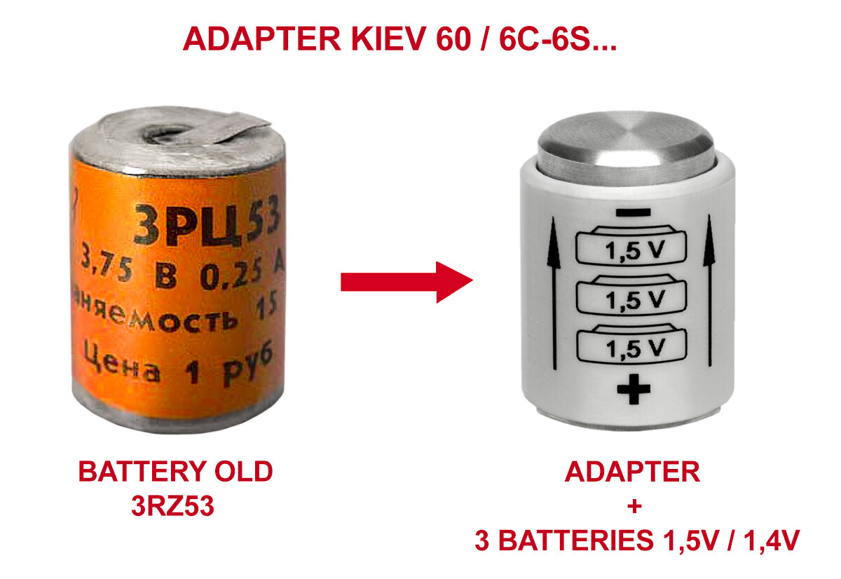 Battery Adapter for Kiev 60 or 6s TTL Prism Batteries Button