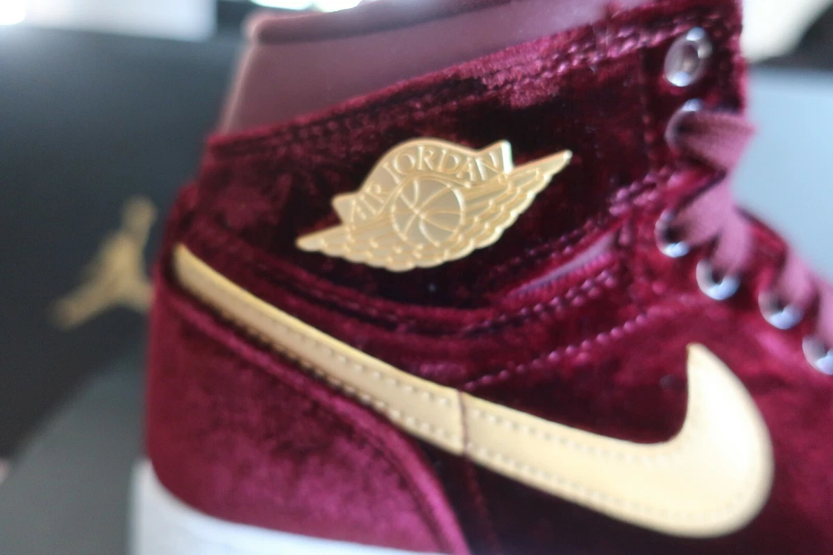 Nike Air Jordan 1 Retro High Premium Heiress 'Night Maroon' Velvet GG  832596-640