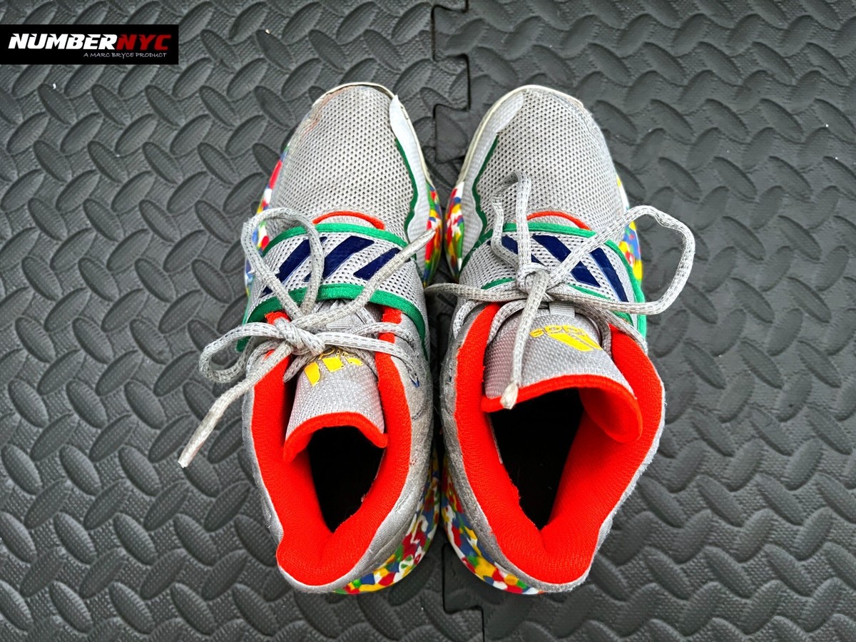 Adidas LVL 029002 Gray Orange Green Basketball Cloudfoam