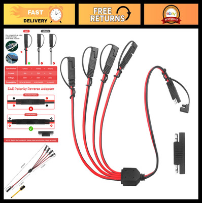 12AWG SAE Y Splitter Extension Cable 2FT with Polarity Reverse Adapter for Solar