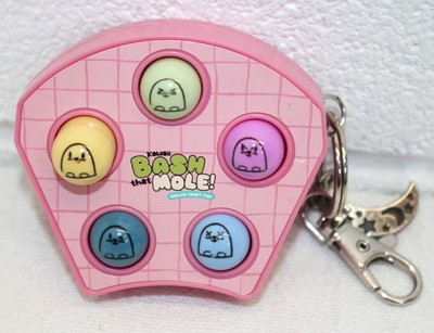 Kawaii Bash That Mole! Fidget Fiddle Toy Keychain, Pink, RARE! Fun Fob!