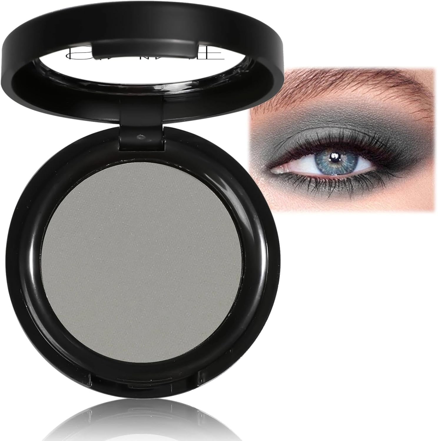 Matte Grey Single Eyeshadow - Pressed Fine Powder, Intensely Pigmented for Long