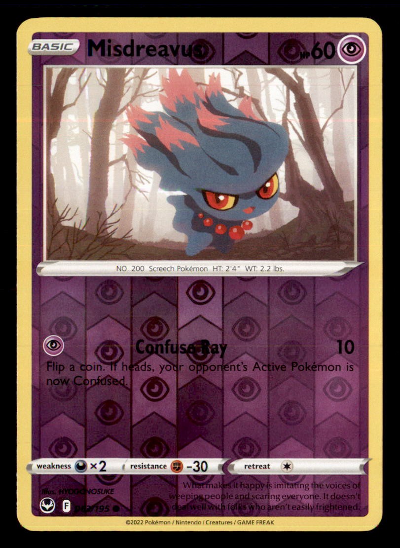 Misdreavus 063/195 Common Silver Tempest Pokemon Reverse Holo Near Mint