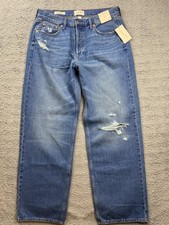 Universal Thread Jeans Womens 10 Blue Mid Rise 90s Baggy Wide Leg Distressed