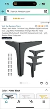4pcs 5 Inch Furniture Legs, Modern Style Furniture/ Sofas Legs Metal Matte Black
