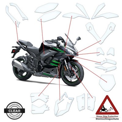 Lackschutzfolie passend für Kawasaki Ninja 1000 SX 2020-2024 klar