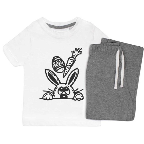 'Rabbit, Carrot & Easter Egg' Kids Nightwear / Pyjama Set (KP037735)