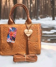 Authentic Mexican Handcrafted Tooled Leather Purse Crossbody Bag Mother's Day