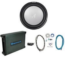 KICKER 45KM122 12" 350w Marine Boat Subwoofer Sub KM12 Mono Amplifier Amp Kit