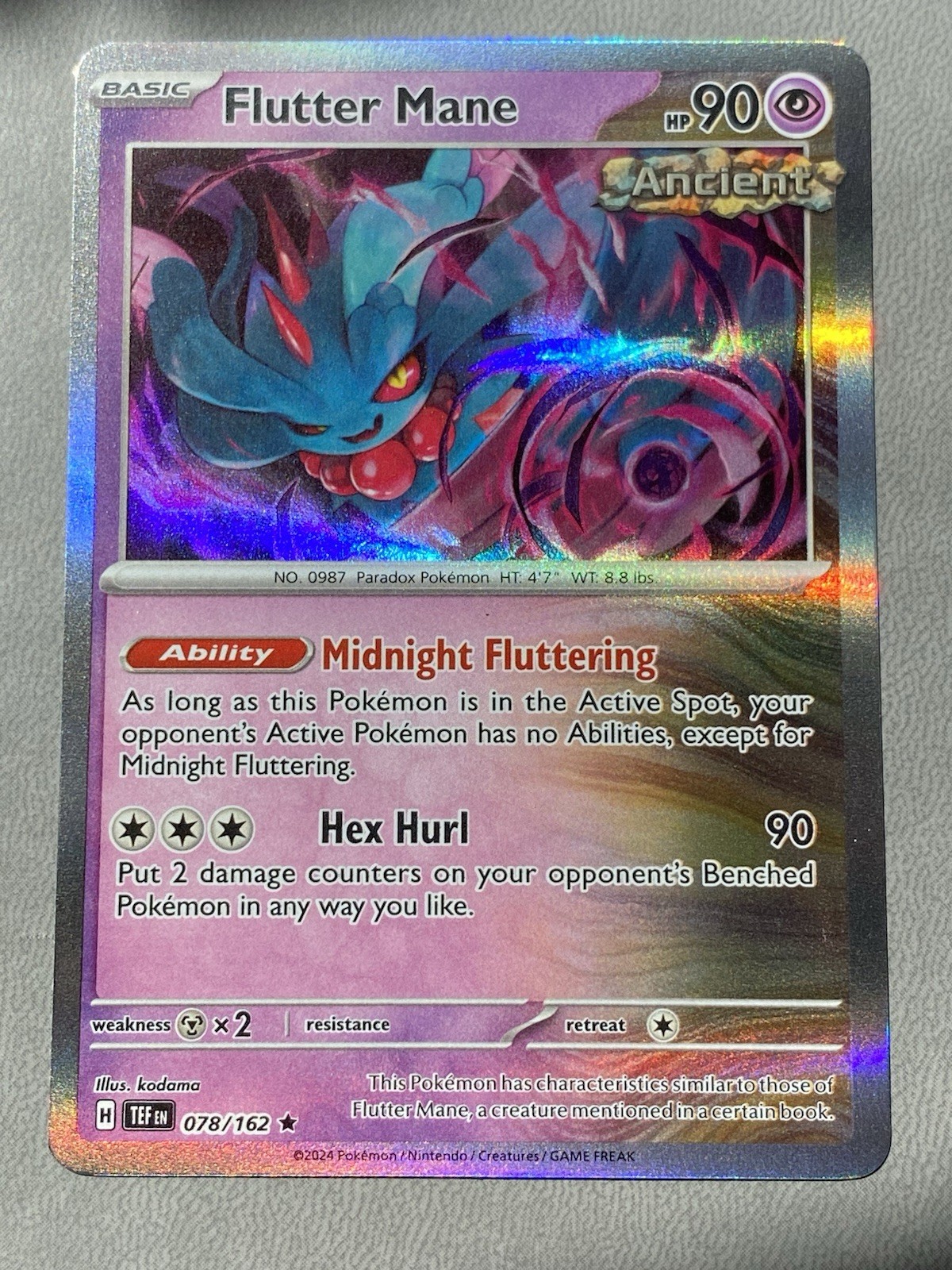 Flutter Mane - 078/162 - Holo Rare - Near Mint