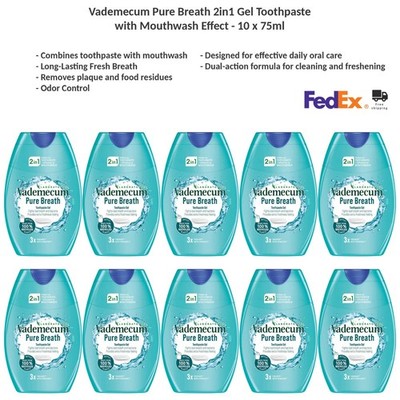 Vademecum Pure Breath 2in1 Zahnpasta Gel mit Mundwasser-Effekt 10 x 75ml