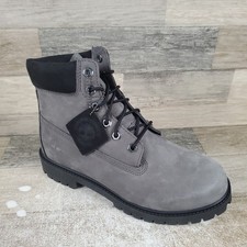 Timberland Premium 6" Boots Boys Sz 6 Gray Nubuck Lace Up Waterproof NWOB